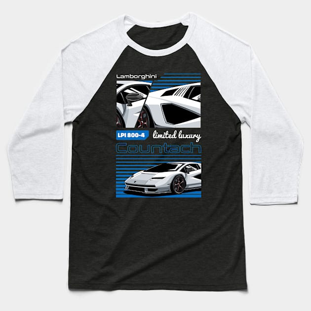 Iconic Countach Car Baseball T-Shirt by milatees